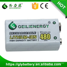 Bloco recarregável da bateria de Lithium-ion de Geilienergy 9V 480mAH para o brinquedo de RC